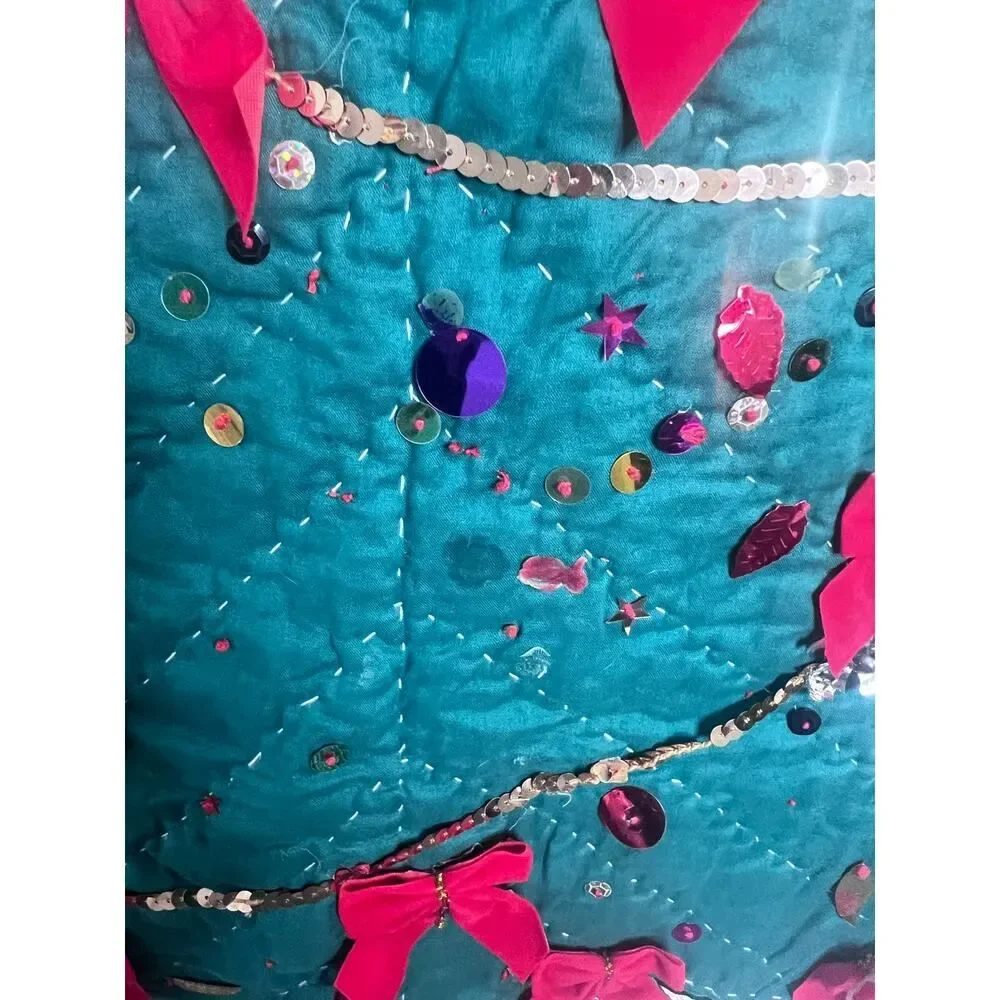 Homemade Traditional Christmas Tree‎ Quilt Wall Hanging 57.5